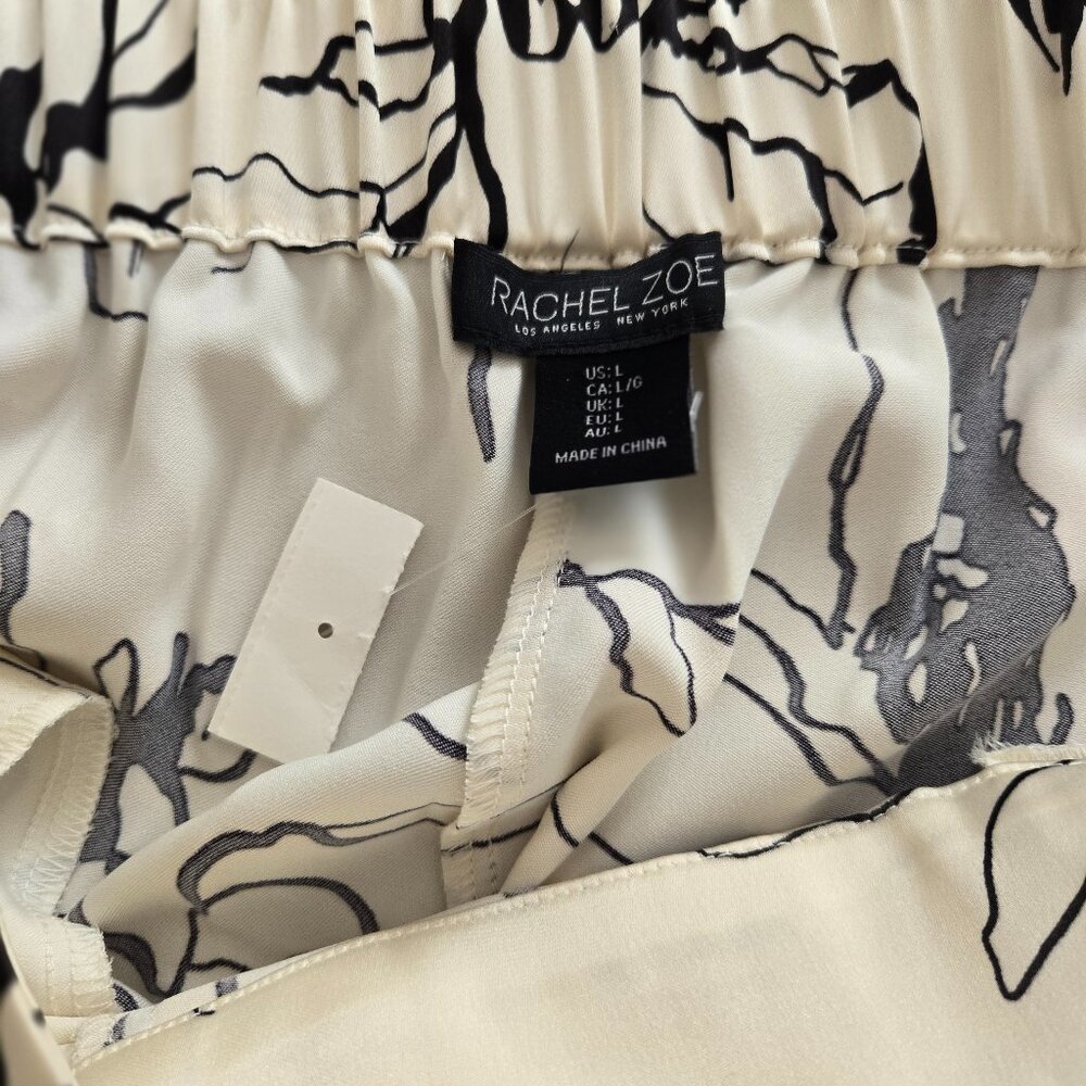 rachel zoe b&w satin pants NWOT